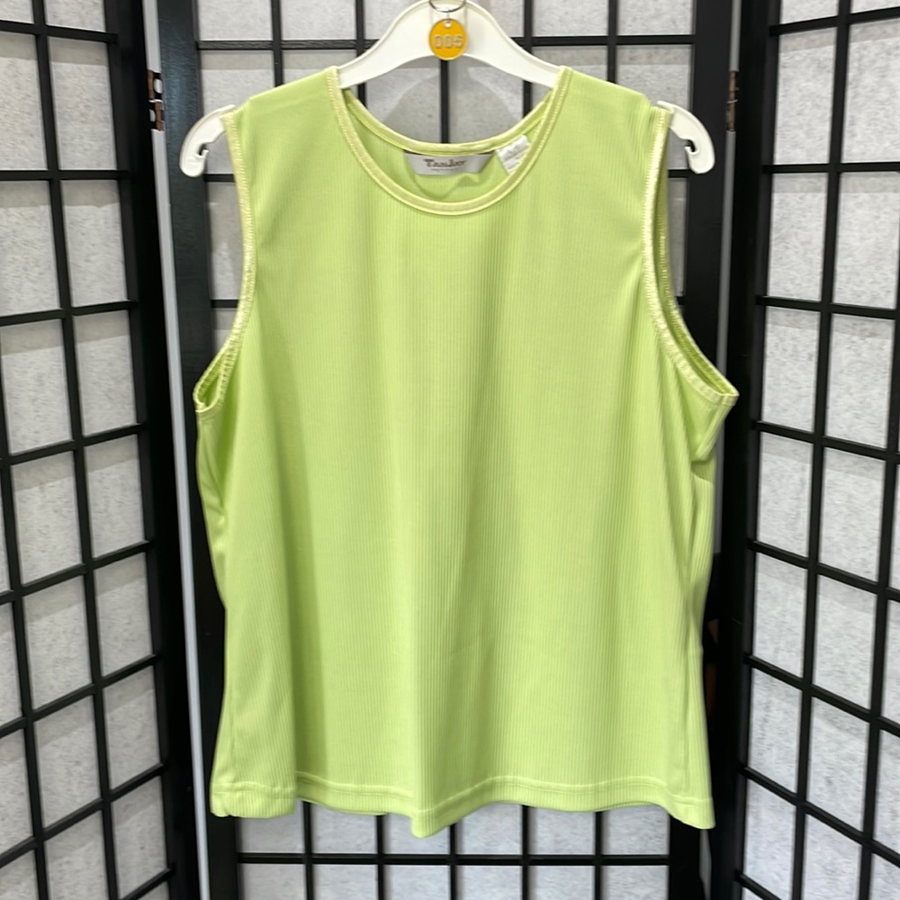 TanJay Petites Sleeveless Light Green Top, SZ Large